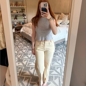 Aqua Tan Straight Leg Jeans